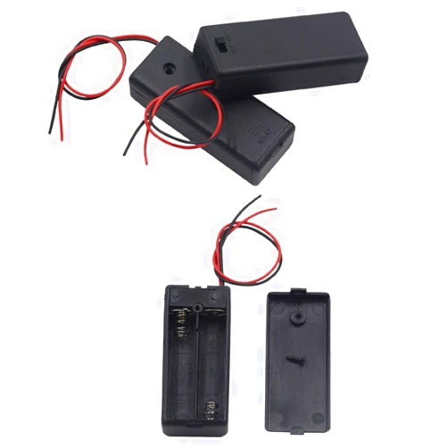 LampVPath (Pack of 3 2 AAA Battery Holder with Switch, 2 x 1.5V AAA Battery Holder Case with Wire Leads and ON/Off Switch