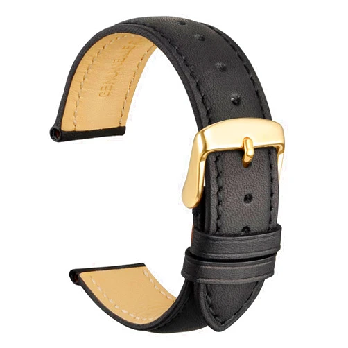 WOCCI Vintage Leather Watch Bands with Stainless Steel Golden Buckle, Replacement Strap, Band With 14mm 15mm 16mm 17mm 18mm 19mm 20mm 21mm 22mm 23mm 24mm