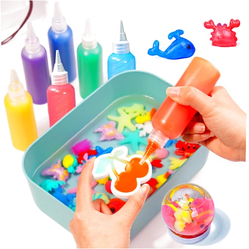 HFCHUPIN Magic Water Elf Toy Kit, Water Gel Kit with 6 Magic Gels,2 Bottles Ofluminous Gel 8 Sea Creature Molds. Birthday Gifts, Party Favors, Arts & Crafts DIY Kits for Kids