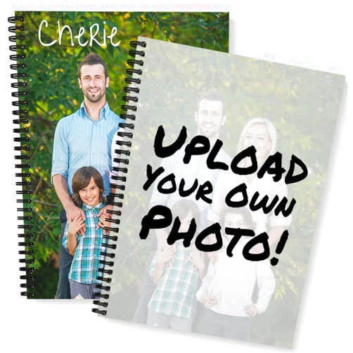 Gotcha Covered Notebooks Create Your Own Photo Upload Personalized Notebook/Journal, Laminated Soft Cover, 120 pages of your selected paper, lay flat wire-o spiral. Size: 8.5” x 11”. Made in the USA