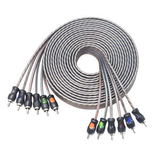 RECOIL RCI620 100% Oxygen Free Copper 20ft 6-Channel RCA Audio Cable, Twisted Pair with Noise Reduction