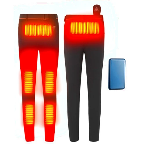 Ugkwo Women Heated Pants with Battery Pack Electric 6 Zones, Heating Pants for Men Women Outdoor Winter Heating Trouser