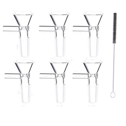 Queather Glass Funnel with Removable Silicone Base, Portable Multipurpose Glass Funnel for Labs and Home Kitchen, includes Cleaning Brush-Ideal for Home and Travel, Small Glass Funnel with Handle