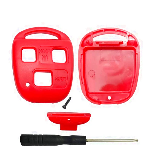 YOHIBET 3 Buttons Replacement Keyless Entry Key Fob Case Shell Key Fob Cover Fit for Lexus ES GS GX is LS LX RX SC ES300 ES330 GS300 GS400 GS430 GX470 IS300 LS400 LS430 LX470 (Red)