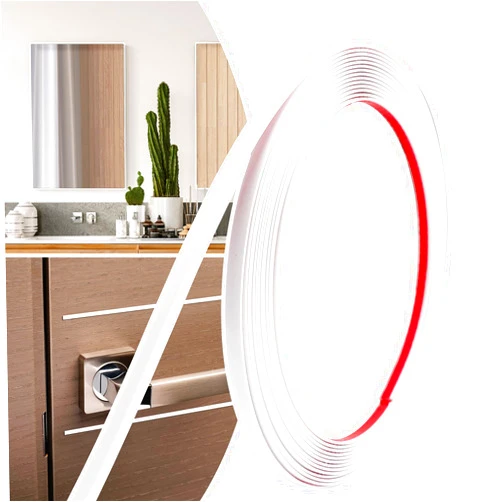 JSIWOTH 0.25in × 20Ft Peel and Stick Wall Molding Trim - Flexible Self Adhesive Molding Trim for Walls, Edges, Borders, Window Frames, Backsplash Tiles - White (Paintable) Waterproof Trim