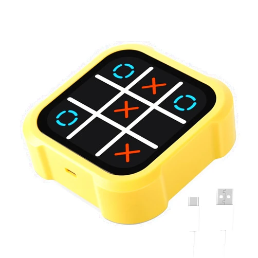 Kocyare Tic Tac Toe Game, Electronic 4-in-1 Handheld Puzzle Game Console, Portable Infinite TicTacToe Travel Game for Educational and Memory Growth, Family Toys Board Games for Kids and Adults
