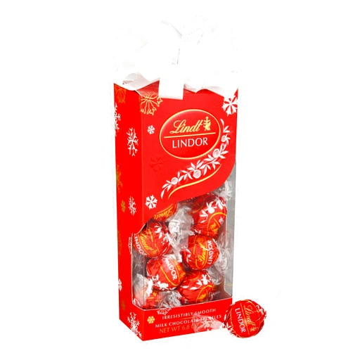Lindt LINDOR Milk Chocolate Candy Truffles Traditions Gift Box, Milk Chocolate Candy with Smooth, Melting Truffle Center, 6.8 oz.