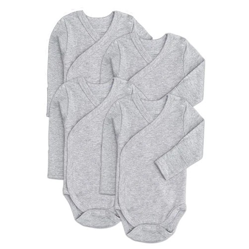Goobie Baby Baby Side Snap Bodysuit Set, 100% Cotton Boy Girl Unisex Kimono Onesie, 4 Pack