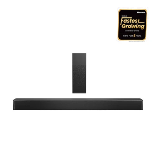 Hisense HS2100 2.1 Ch 240W Sound Bar with Wireless Subwoofer - DTS Virtual X, Dolby Audio, Ezplay, 6 EQ Modes, HDMI ARC, Bluetooth 5.3