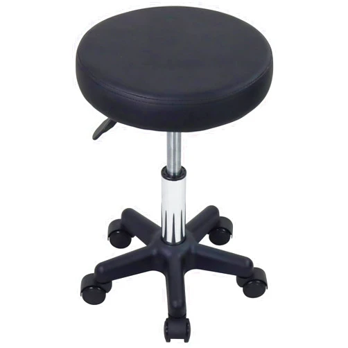 FURWOO Round Rolling Stool Height Adjustable Stool with Wheels for Spa Salon Massage Black
