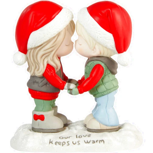 Precious Moments 211035 Our Love Keeps Us Warm Bisque Porcelain Figurine, White