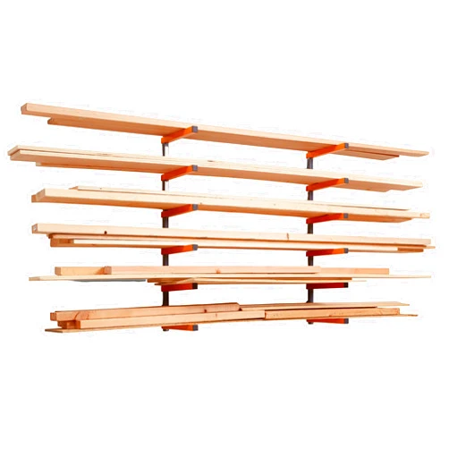 Bora Wood Organizer and Lumber Storage Rack with 6-Level Wall Storage Racks – Indoor and Outdoor Use, In Orange PBR-001