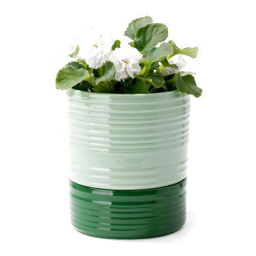 Fayoula Self Watering Plant Pot, 6 Inch Ceramic African Violet Planter with Drainage Hole & Water Storage Plus, Striped Cylinder Self Watering Pot for Indoor Plants, Succulent, Herbs