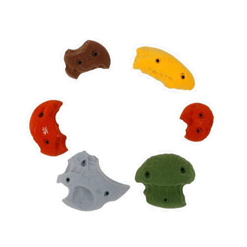 Atomik Climbing Holds Atomik Rock Climbing Holds Set of 6 Screw-On Limestones in Assorted Earth Tones