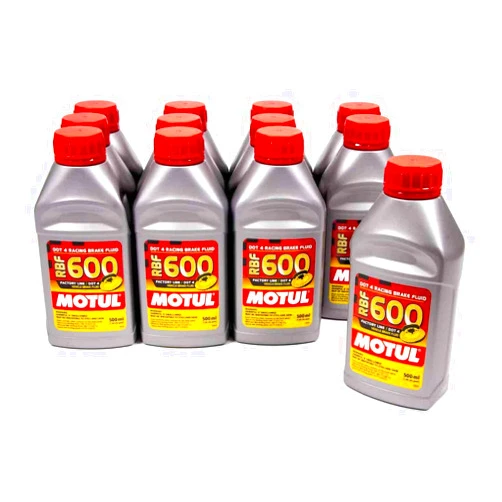 Motul 8068HL-12PK RBF 600 Factory Line Dot-4 100 Percent Synthetic Racing Brake Fluid - 500 ml, (Case Pack of 12)