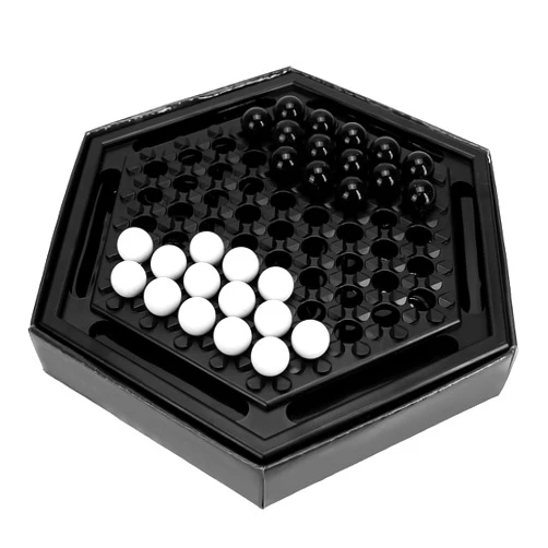 BuleVina Chess Sets Board Game - Abalone Family Strategy Game for Adult, Desktop Home Marble Chess Game Set for Intellectual Development, Table Games & Party Fun