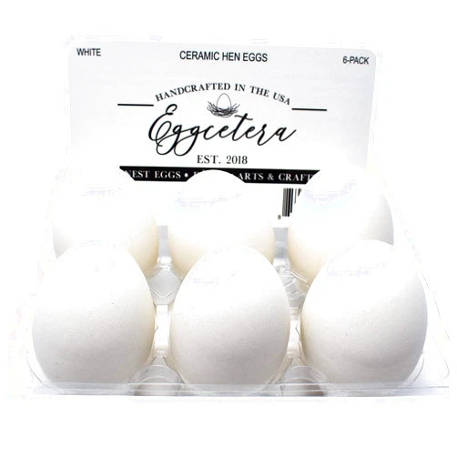 Eggcetera Ceramic Nest Eggs 6-Pack (White)