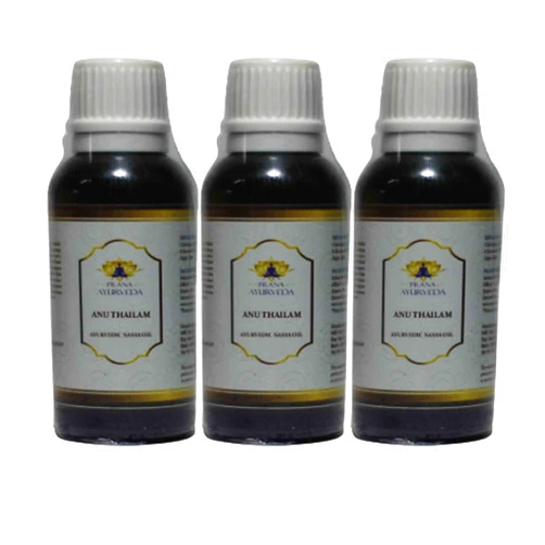 Gopala Ayurveda Anu Thailam (30ml) Ayurvedic Nasya Oil, 100% Natural Herbal Nasal Drops for Sinus Relief (Pack of 3, 90ml)