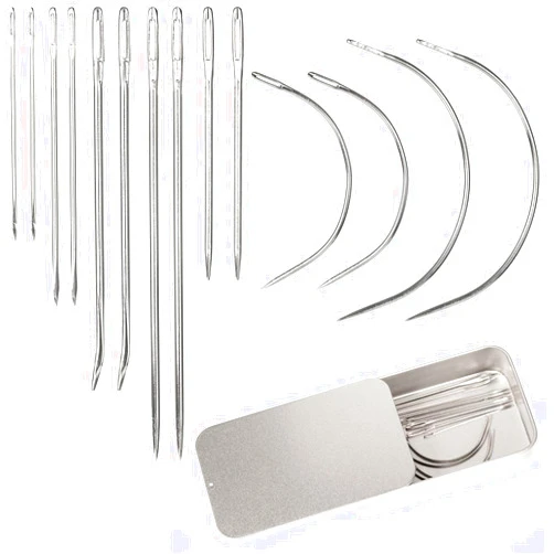 Yklbpd 14 Pcs Heavy Duty Hand Sewing Needles Kit, Leather Sewing Needles Needles for Hand Sewing,for Upholstery, Leather, Carpet Canvas Repair