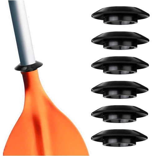 Vin Beauty 6 Pcs Kayak Paddle Drip Rings, Rubber Canoe Paddle Drip Ring Paddle Accessories Replacement for Universal Kayak Durable Splash Guards Paddle Accessories Black