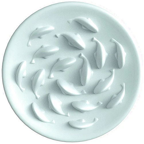 Cilkus Slow Feeder Bowl for Cats and Small Dogs,Cilkus Fish Pool Design, Fun Interactive Bloat Stop Puzzle Feeder Bowl Healthy Eating Diet Made of Melamine Food Grade Material Dishwasher Safe