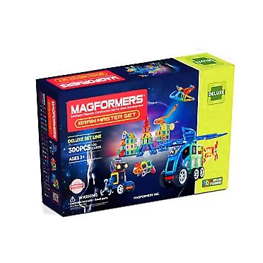 Magformers Brain Master 300 Pieces Rainbow Colors, Educational Magnetic Geometric Shapes Tiles Building STEM Toy Set Ages 3+
