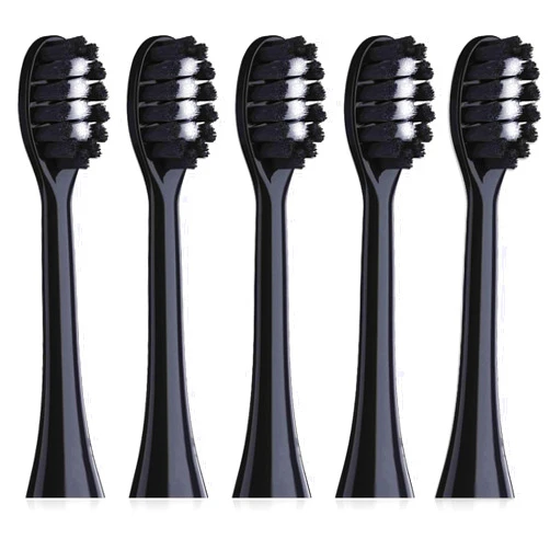 Ruolai Compatible with Gleem Electric Toothbrush - 2024 New Premium Replacement Toothbrush Heads, 5-Pack (Black)