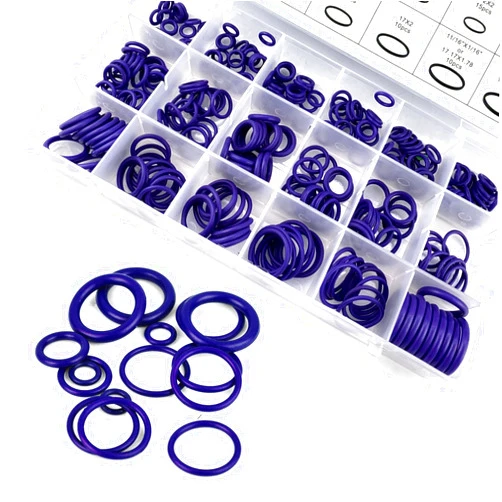 JawGrew Car Air Conditioning Compressor Sealing Ring, High Temperature Resistant Elastic Rubber Fixed Gasket, Multi-Purpose O-Ring Seal Combination Kit, Suitable for Truck SUV Car (Purple)