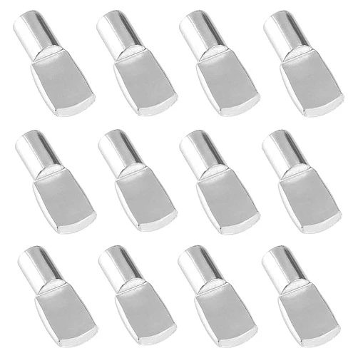 Delatanus 1/4 Inch Shelf Pegs,Spoon Shape Support Pins for Shelves Cabinets Furniture Nickel Plated-40Pcs