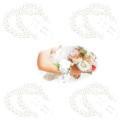 HIONXMGA Corsage Wristlet Band 4PCS Elastic Pearl Wrist Corsage Bracelets Bands, Wristlets Stretch Pearl Wedding Wristband for Wedding Party Prom Wrist DIY Handmade Corsage Supplies