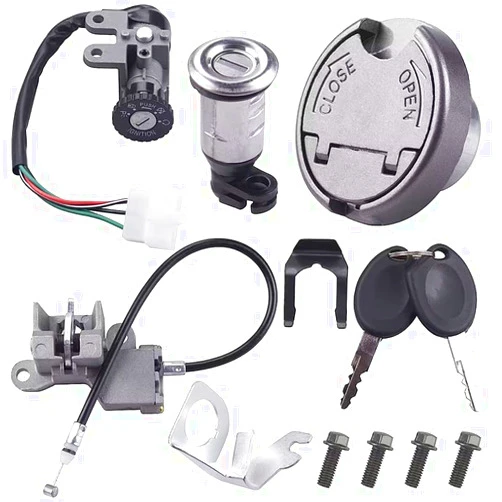 CNCMOTOK Ignition Switch Key Gas Tank Cap Saddle Lock Set fit for GY6 50cc Scooter Moped TaoTao Peace Roketa Jonway NST Tank