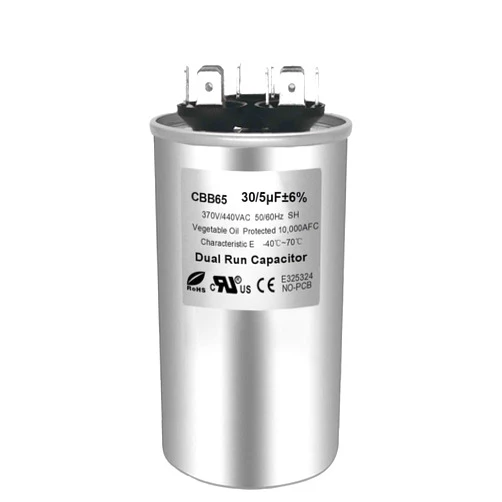 GLDCAPA CBB65 370/440 VAC Round Dual Run Capacitor for Air Conditioner,Heat Pump Condenser,Fan Start- 5 Years Warranty (30+5 uF, 1)