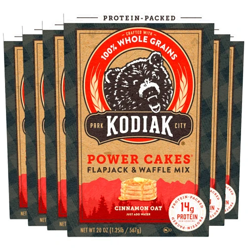 Kodiak Cakes Protein Pancake Power Cakes, Flapjack and Waffle Mix, Cinnamon Oat, 20 Ounce (Pack of 6) (10705599012683)