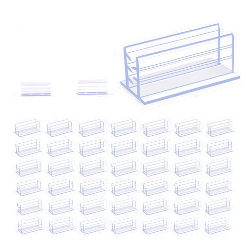 YHNTGB 100 PCS Self Adhesive Sneeze Guard Holder Acrylic Panels Holder Glass Sign Stands for Fastening and Lining up Plexiglass Panels Acrylic Sheets Tags Cards Receipts Photos