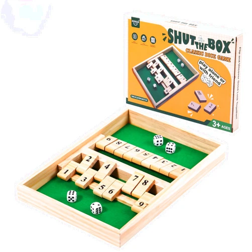 AIUAZA Shut The Box dice Game,Wooden Board Games 2-Person Competitive, Traditional bar, Travel, Family, Fun Math(Battle Version)