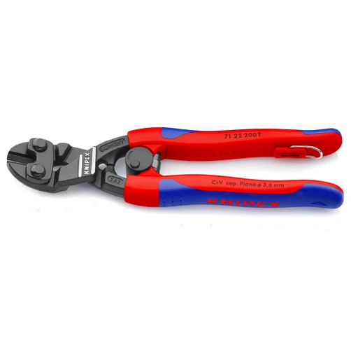 KNIPEX Tools - CoBolt Compact Bolt Cutter Multi-Component, Tethered Attachment, 20 Degree Angled (7122200TBKA)