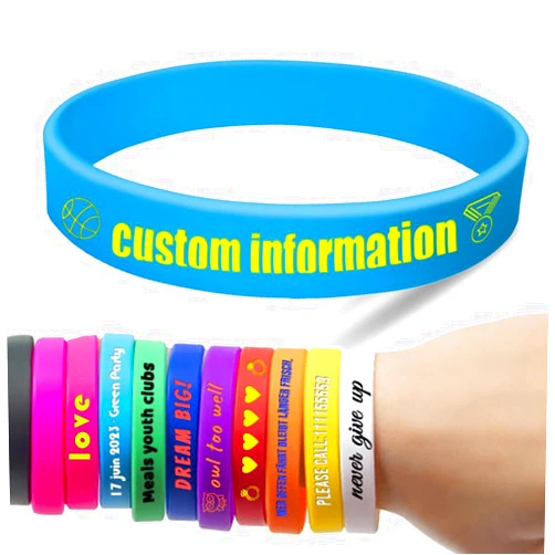 TEMEITE Custom Silicone Bracelets Cool Things Red Bracelet Rubber Wristbands Silicone Bracelet Personalized Mens Bracelets Wristbands Rubber