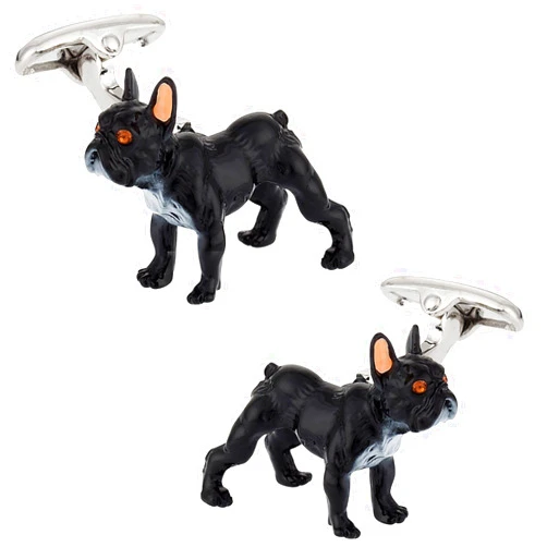 Safari Cuff-Daddy Painted French Bulldog Cufflinks with Travel Presentation Gift Box