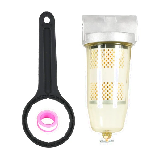 DICMIC Fuel Tank Filter Assembly with Wrench Replacement for Gasoline and Diesel Water Separate 30 Micron Max 25 Gpm 150 Psi with 3/4” NPT Top Cap