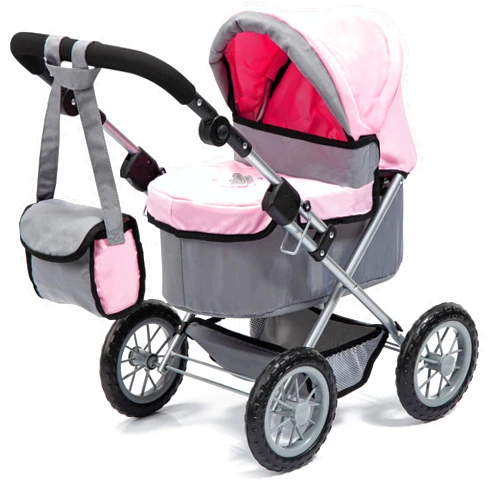 Bayer Design Baby Doll Trendy Pram in Grey/Pink, 67 x 41 x 68 centimeters, 1300800