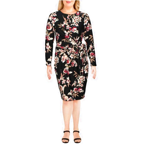 RACHEL Rachel Roy Womens Stella Floral Midi Wrap Dress