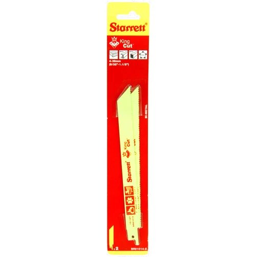 Starrett BR81014-2 Bi-Metal Unique Straight King Cut Fire, Rescue and Demolition Reciprocating Saw Blade, 0.050