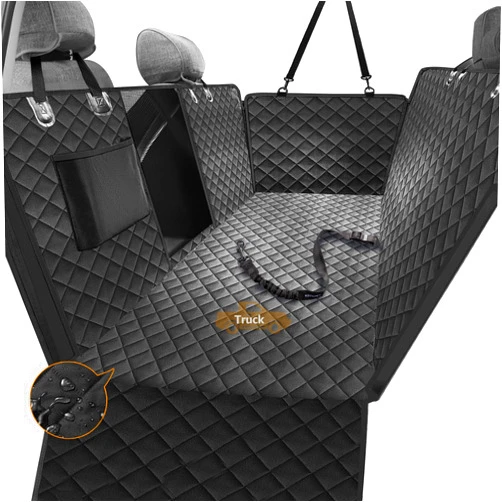nzonpet Dog Back Seat Covers for Trucks, 100% Waterproof with Big Mesh Window, XL Nonslip Scratchproof Dog Truck Hammock, Heavy Duty Seat Covers for Full Sized Pickup Trucks F150- Black