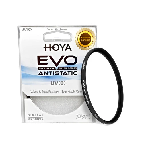 Hoya EVO Antistatic 62mm UV Filter — Camera Filters with 16-Layer SMC Coating, 3mm Thick, UV Optical Glass for Superior Resolution - Dust, Stain & Scratch-Resistant for Clear & Distortion-Free Images