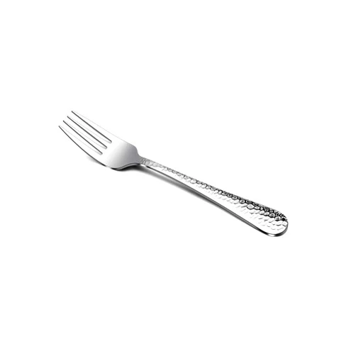 E-far Hammered Salad Forks Set of 6, E-far Stainless Steel Appetizer Dessert Forks, Silverware Flatware Small Forks, Mirror Finish, Dishwasher Safe - 6.7 Inches