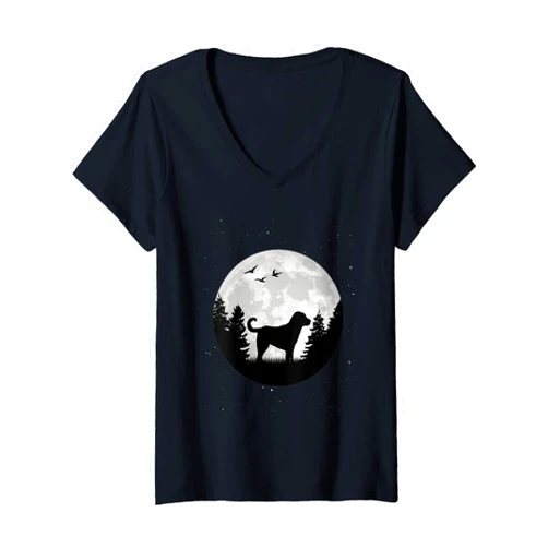 Kangal Hund Türkischer Kangal Kleidung Womens Kangal Moon Anatolian Shepherd Dog Kangal V-Neck T-Shirt