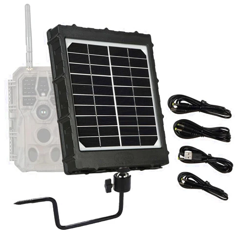 Folgtek Trail & Game Camera Solar Power Bank Solar Charger Monocrystalline Solar Panel 3W 8000mAh Output 12V/1A, 9V/1.5A, 6V/2A, Input 5V IP66 Waterproof Portable Outdoor Power Supply with Bracket