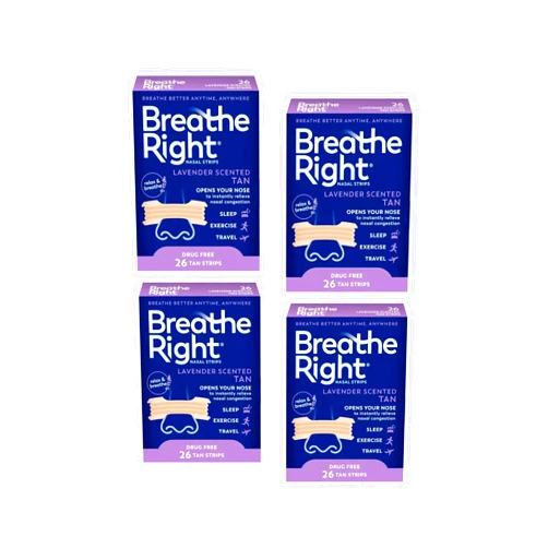 Breathe Right Nasal Strips, Lavender Scent 26 Count (4 Pack)