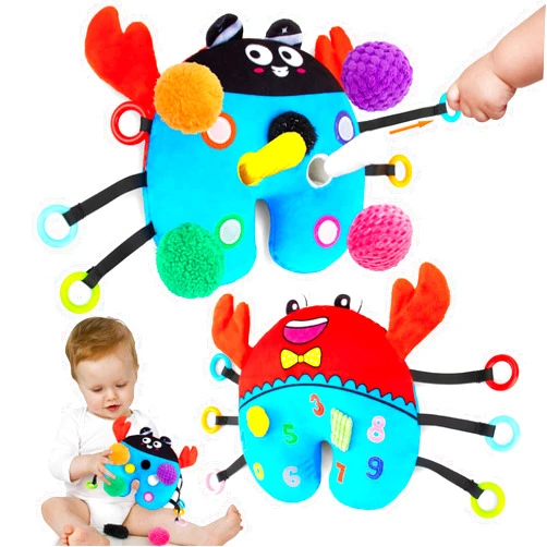 beetoy Baby Pull String Activity Toys, Baby Sensory Learning Early Development Toys - Develop Fine Motor Baby Toys for 3-6 Months, Montessori Toys Travel Toys for Toddlers
