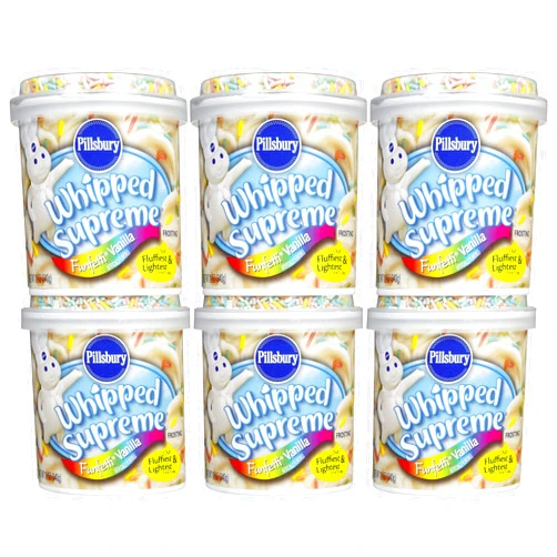 Pillsbury Frosting Whipped Supreme Vanilla Funfetti Containers - 12 oz - 6 pk